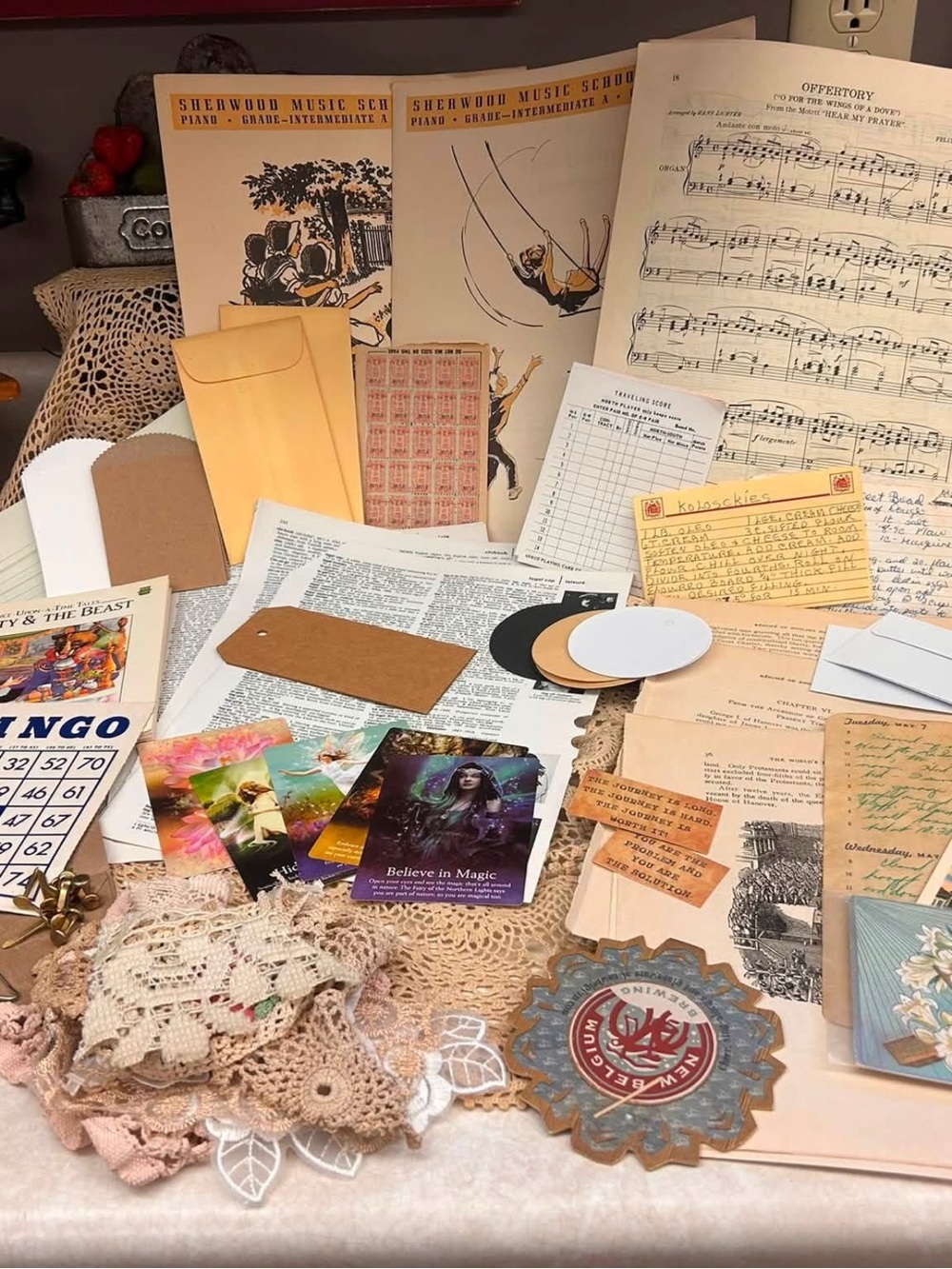 HUGE Vintage Ephemera Lot for JUNK JOURNALING 100+ pieces:)